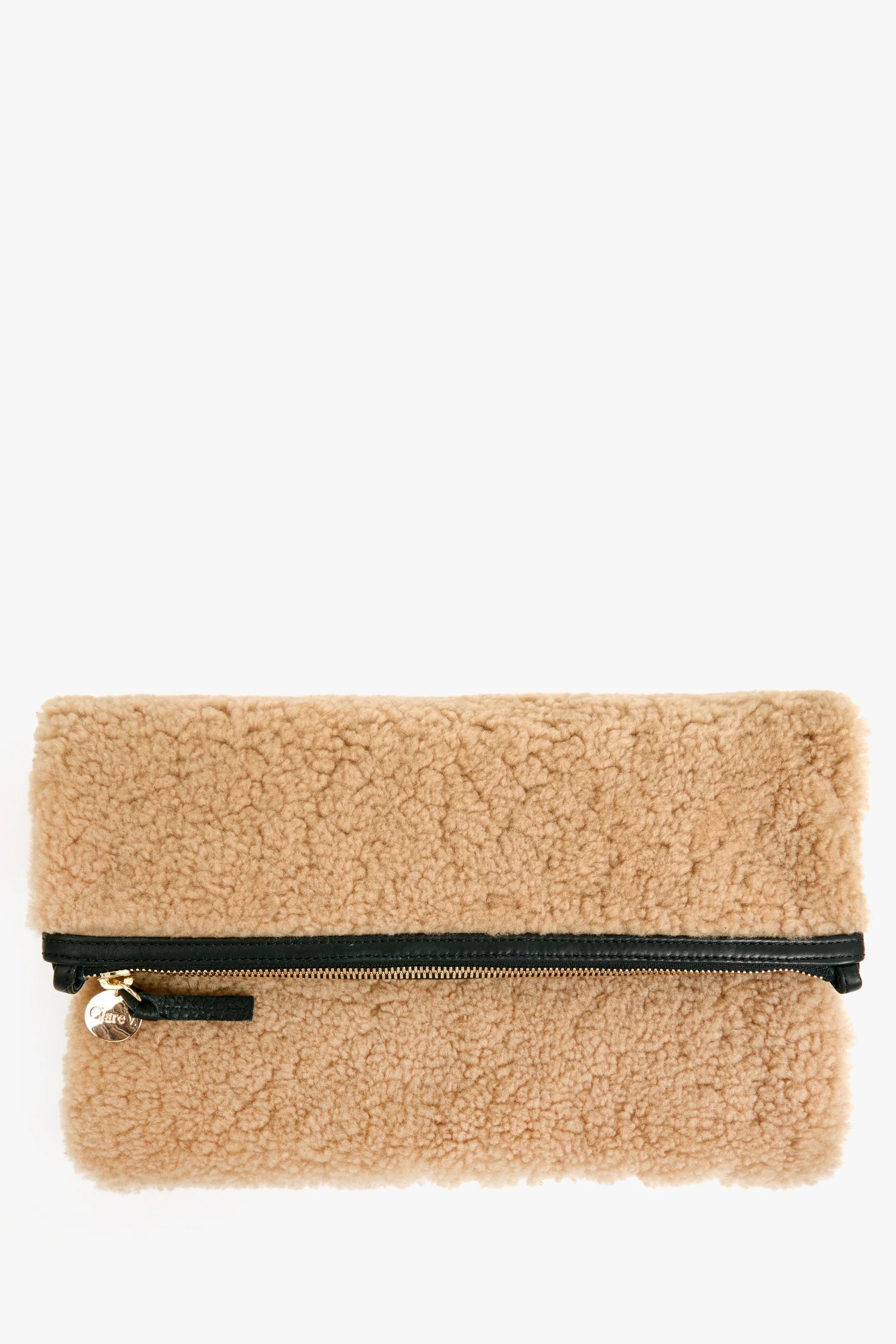 Clare V. Foldover Clutch in Shearing Leather | Shop Eleanor