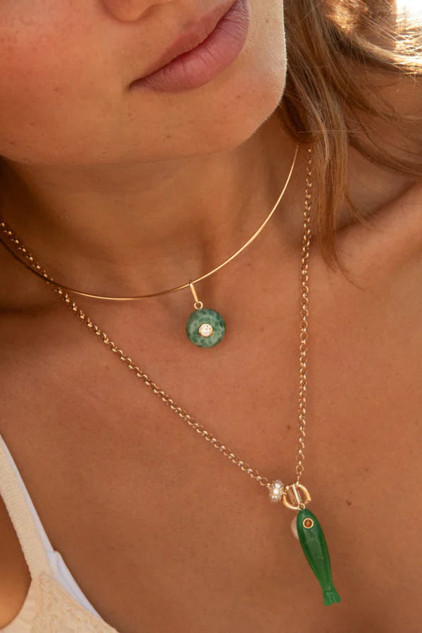 Thatch Fortuna Green Jade Fish Charm | Shop Eleanor