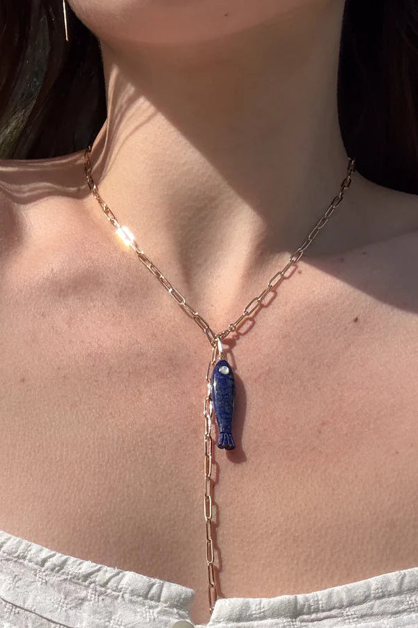 Thatch Fortuna Lapis Fish Charm with Mother of Pearl | Shop Eleanor