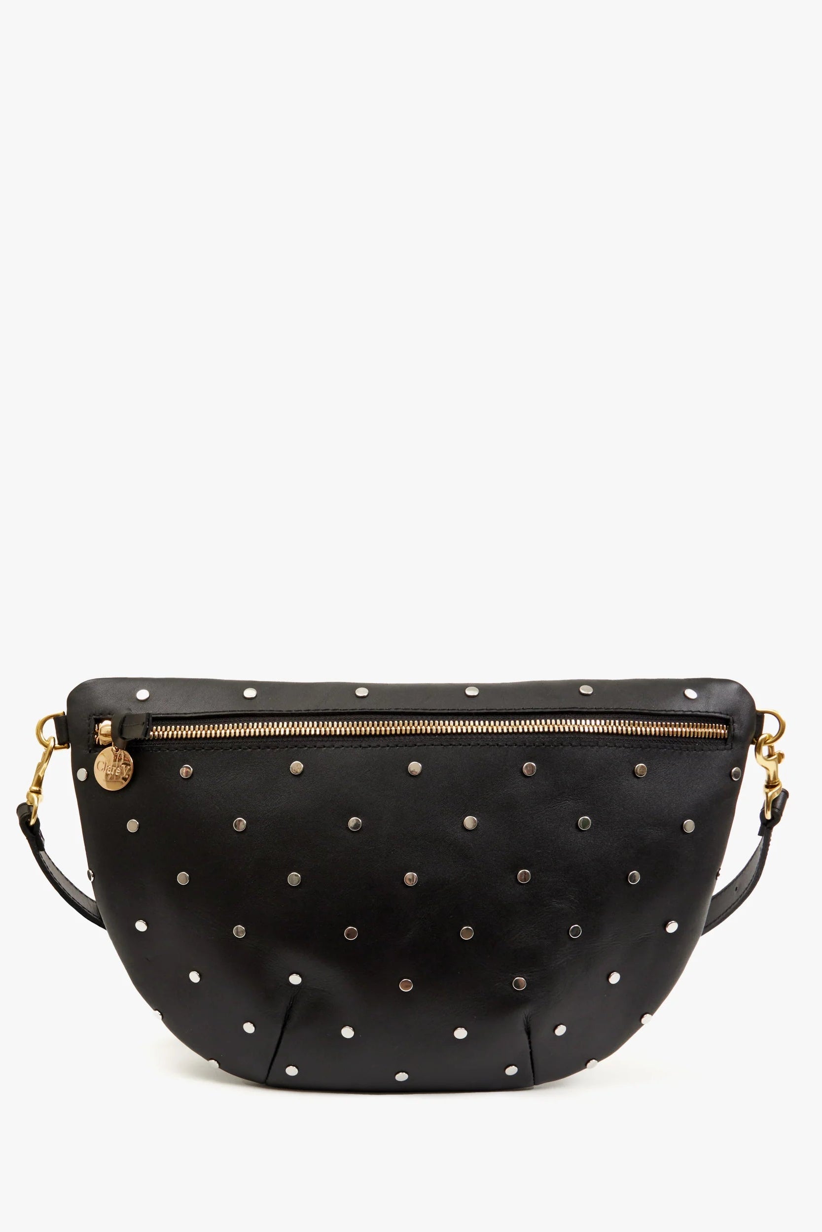 Clare V. Grande Fanny in Black with Studs | Shop Eleanor