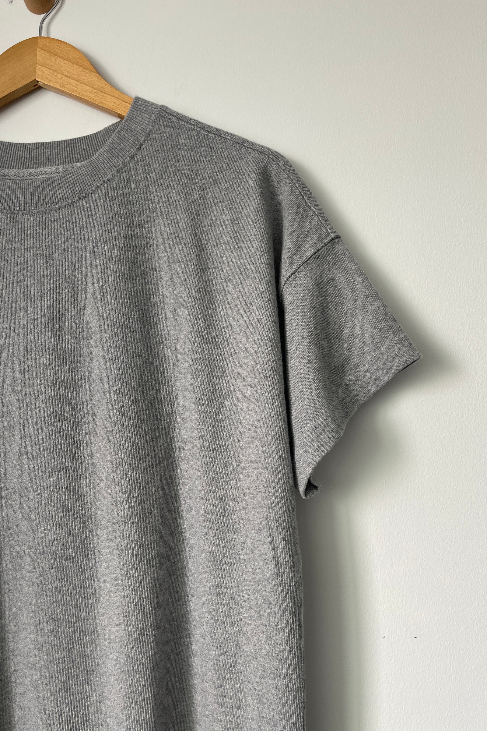 Oversized grey shirt dress