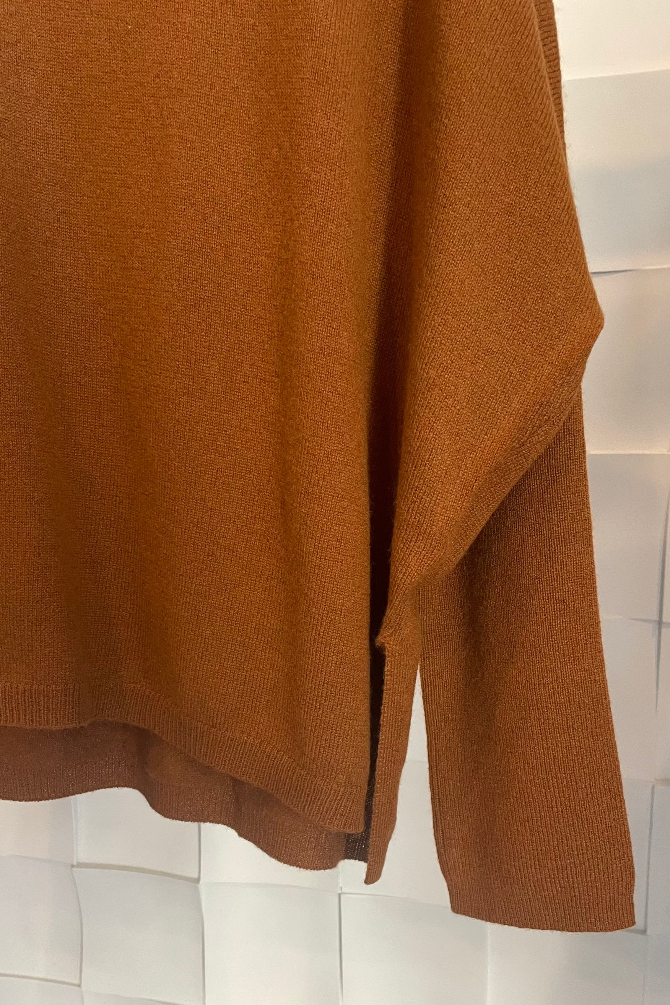 Jumper 1234 Oversize V-Neck Sustainable Cashmere Sweater in Saddle Brown | Shop Eleanor - Women's Online Luxury Boutique based in Colorado