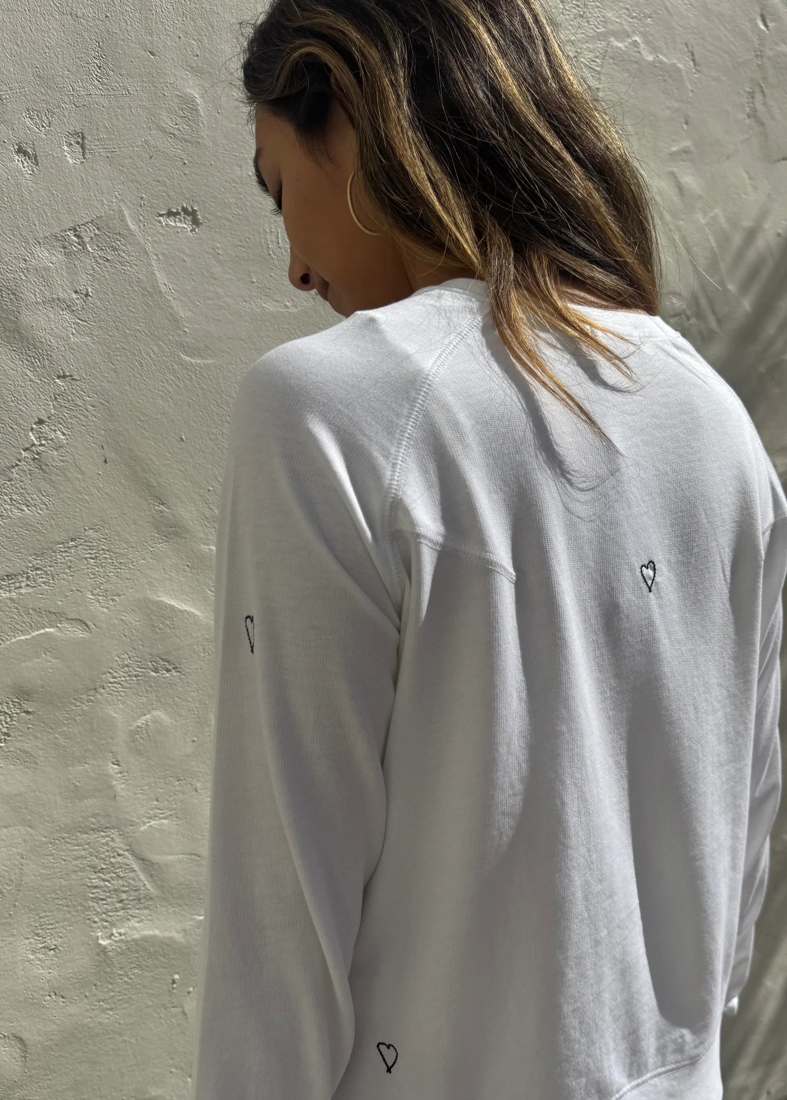Catherine Gee Heart Sweatshirt in White | Shop Eleanor