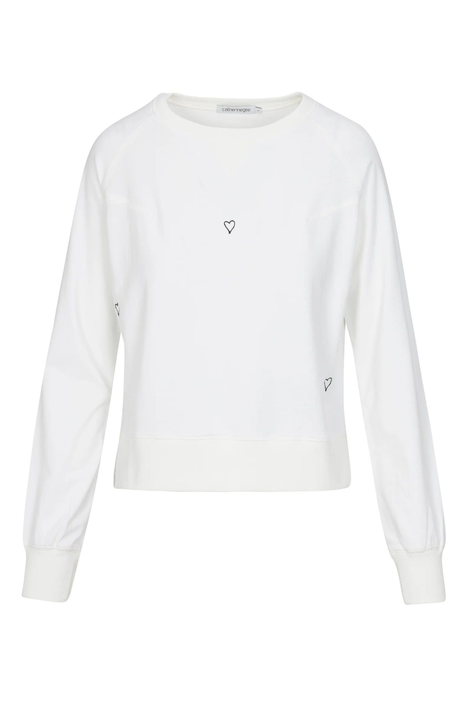 Catherine Gee Heart Sweatshirt in White | Shop Eleanor