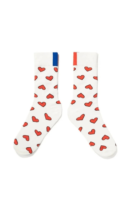Kule Multi Heart Dress Sock in Cream | Shop Eleanor