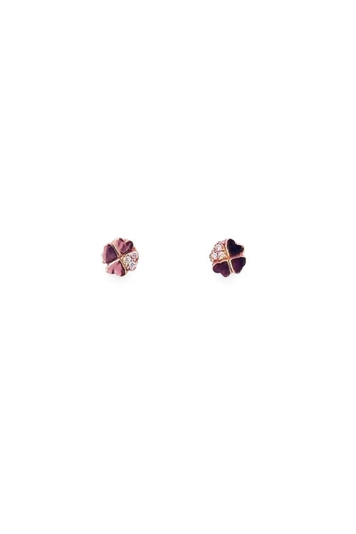 Diamond Four Leaf Clover Studs