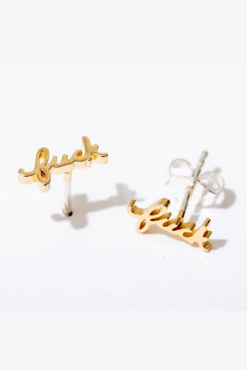 Larissa Loden F*ck Script Earring in Gold | Shop Eleanor