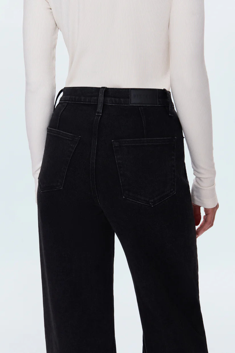 Kyra High-Rise Bowed Denim Jean in Jetset | Shop Eleanor