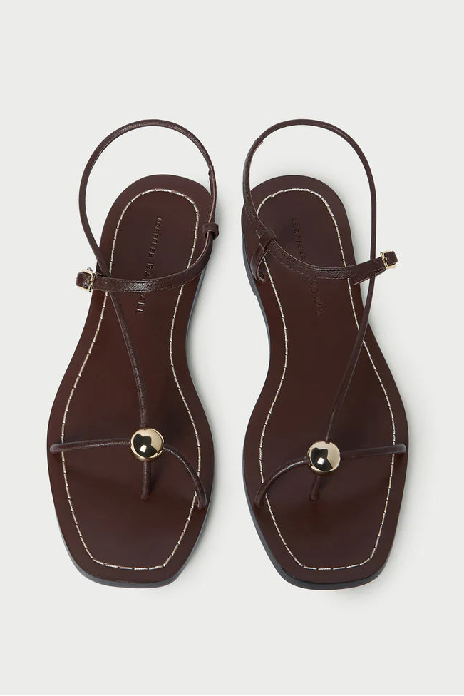 Loeffler Randal Lara Leather Sandal in Espresso | Shop Eleanor