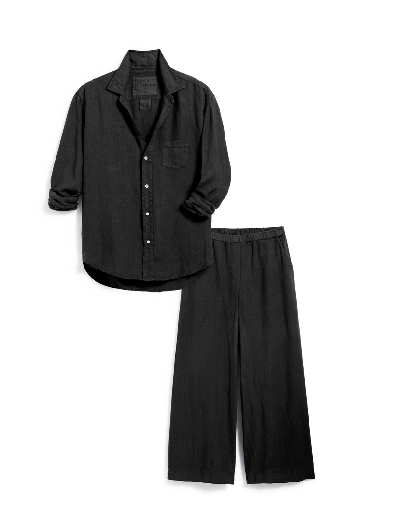 Frank & Eileen Tuscany Getaway Linen Set in Black | Shop Eleanor