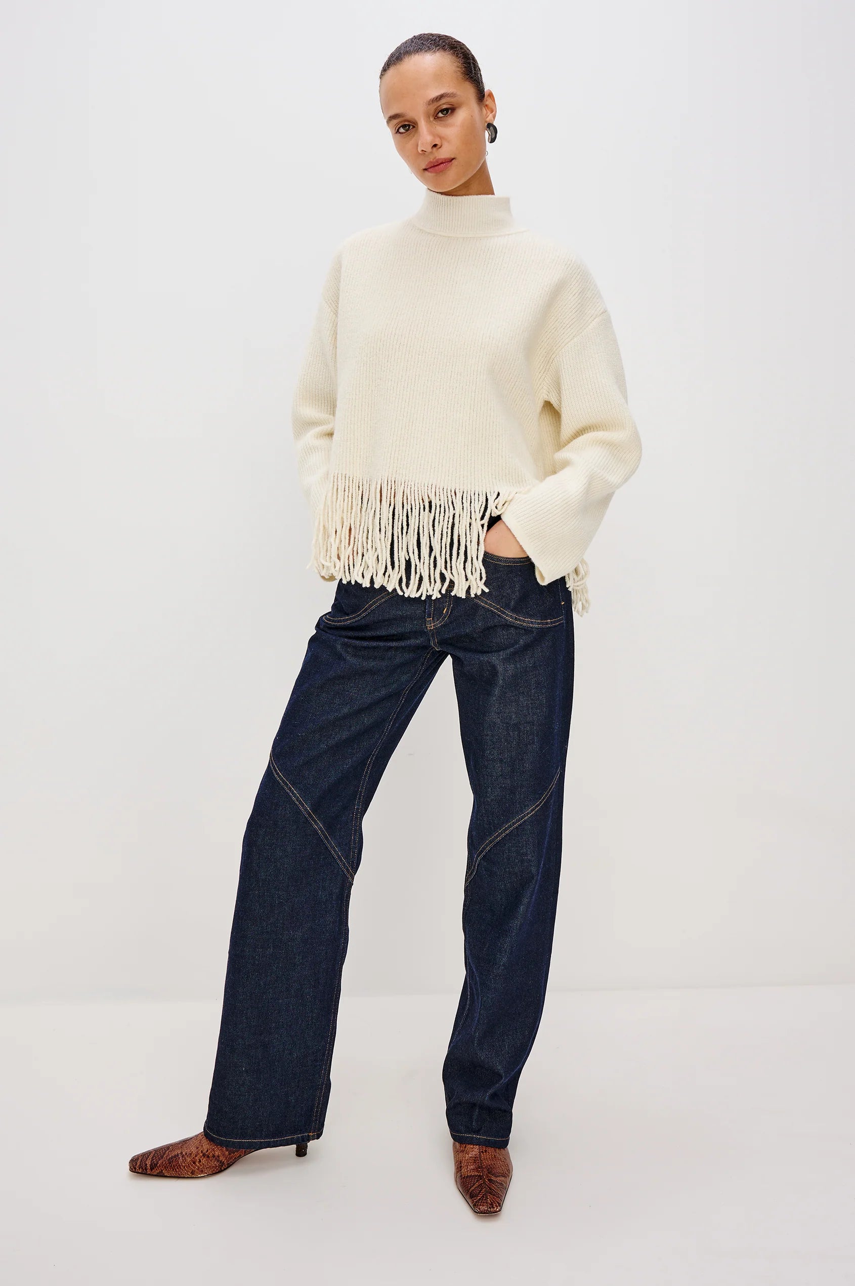 Rails Lise Stand Neck Sweater with Fringed Hem | Shop Eleanor - Women's High-quality Sweaters for the Colorado Woman
