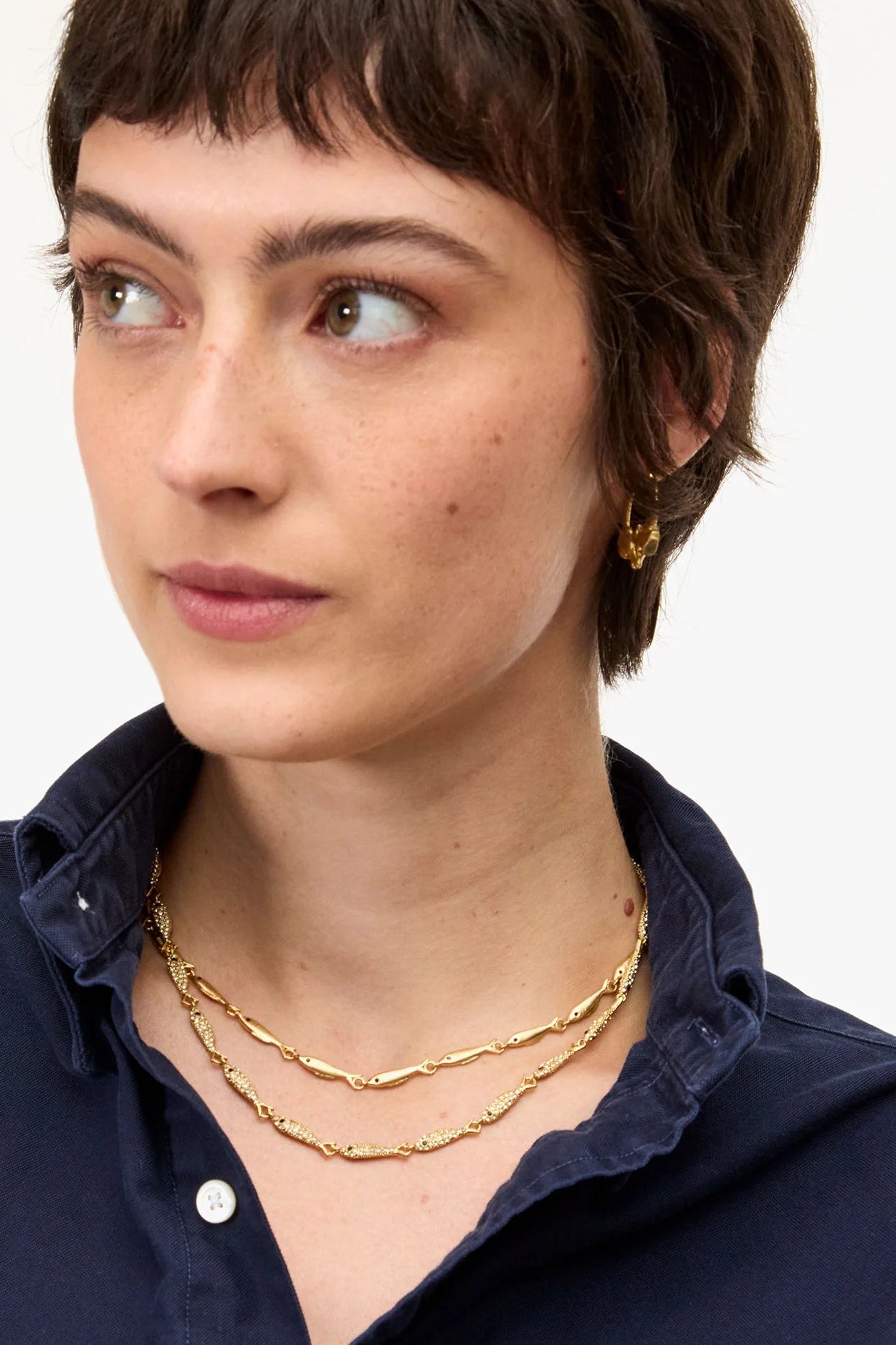 Clare V. Le Pave Sardine Necklace in Gold | Shop Eleanor