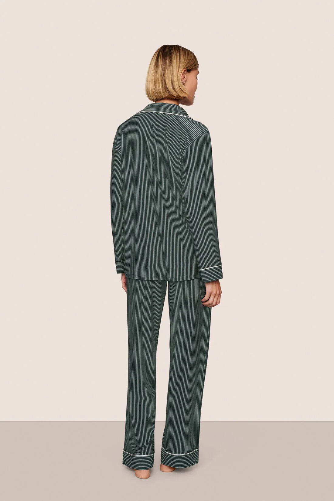 Eberjey Gisele Soft Striped Pajama Set in Duo Pine Stripe | Shop Eleanor - Women's Elevated Loungewear