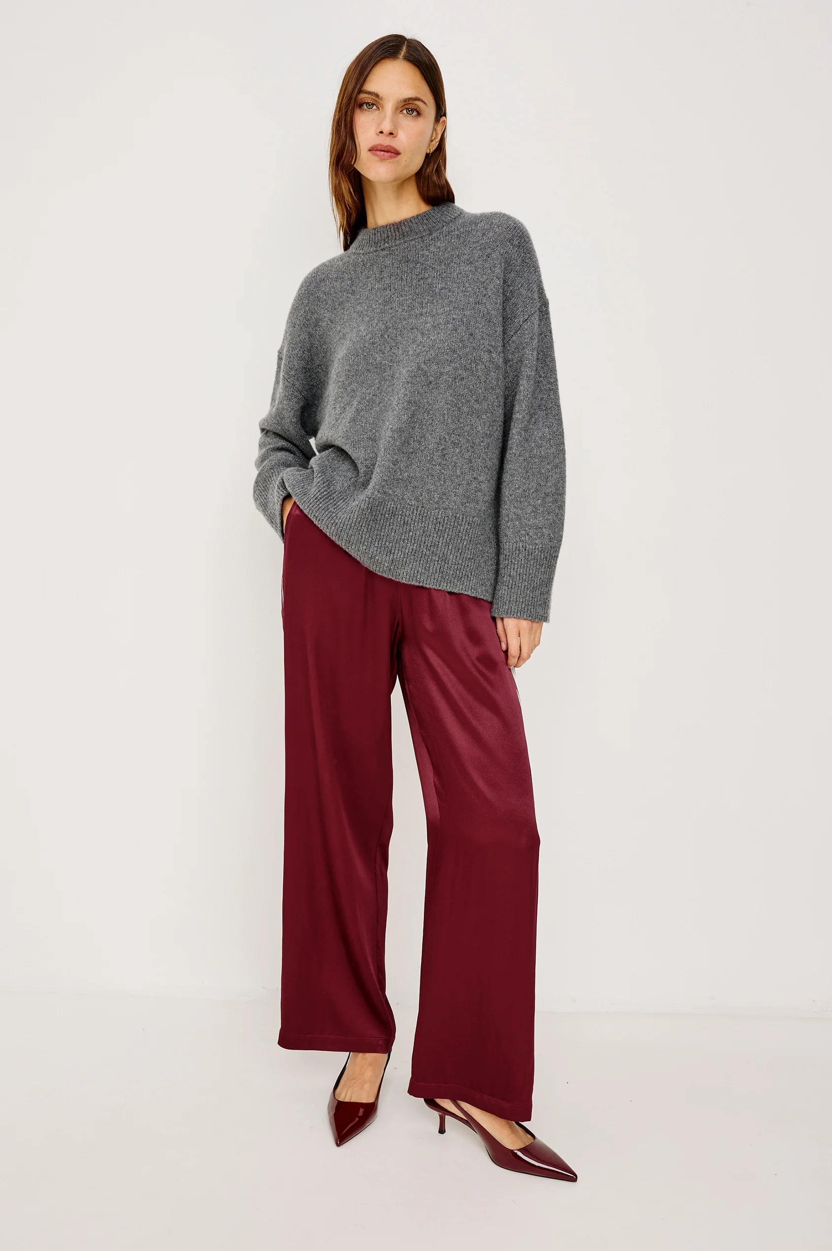 Rails Merida Wide Leg Track Pant in Red Burgundy | Shop Eleanor - Women's Designer Apparel in Colorado