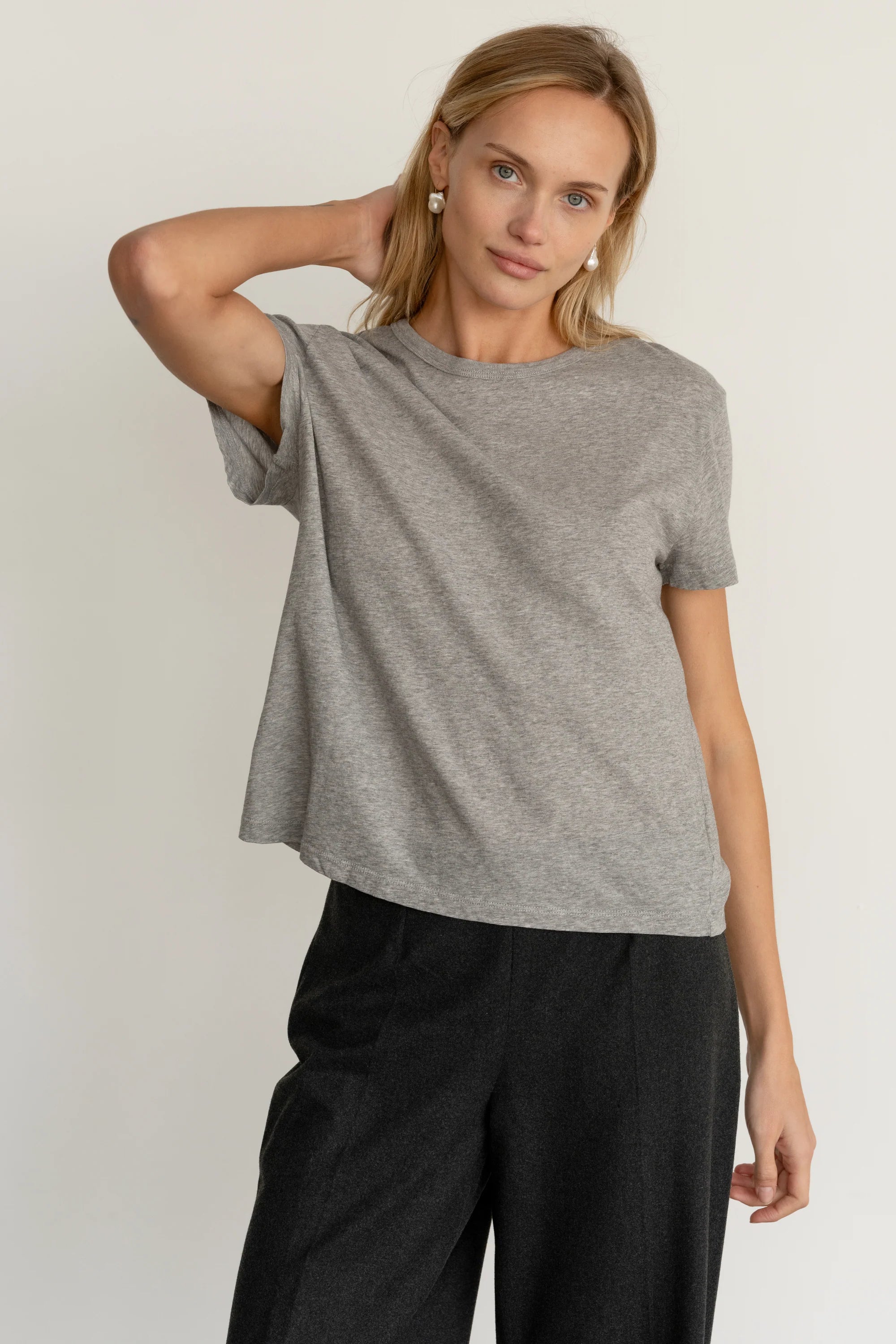 Donni Jersey Tee in Heather Grey | Shop Eleanor - Women's Basics