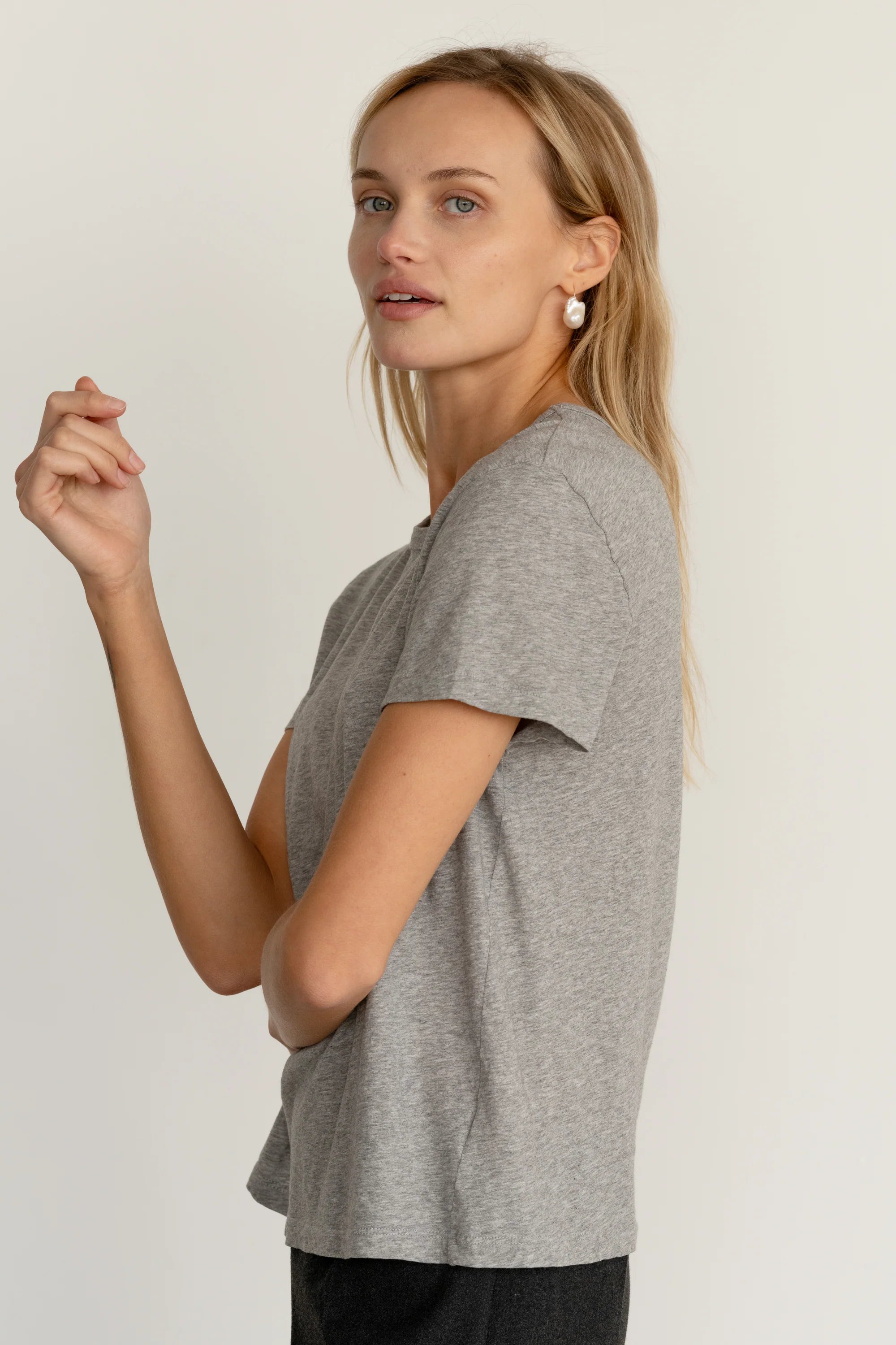 Heathered Grey Short Sleeve Tee Shirt