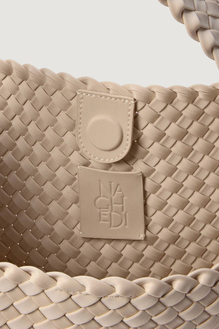 woven faux leather bag