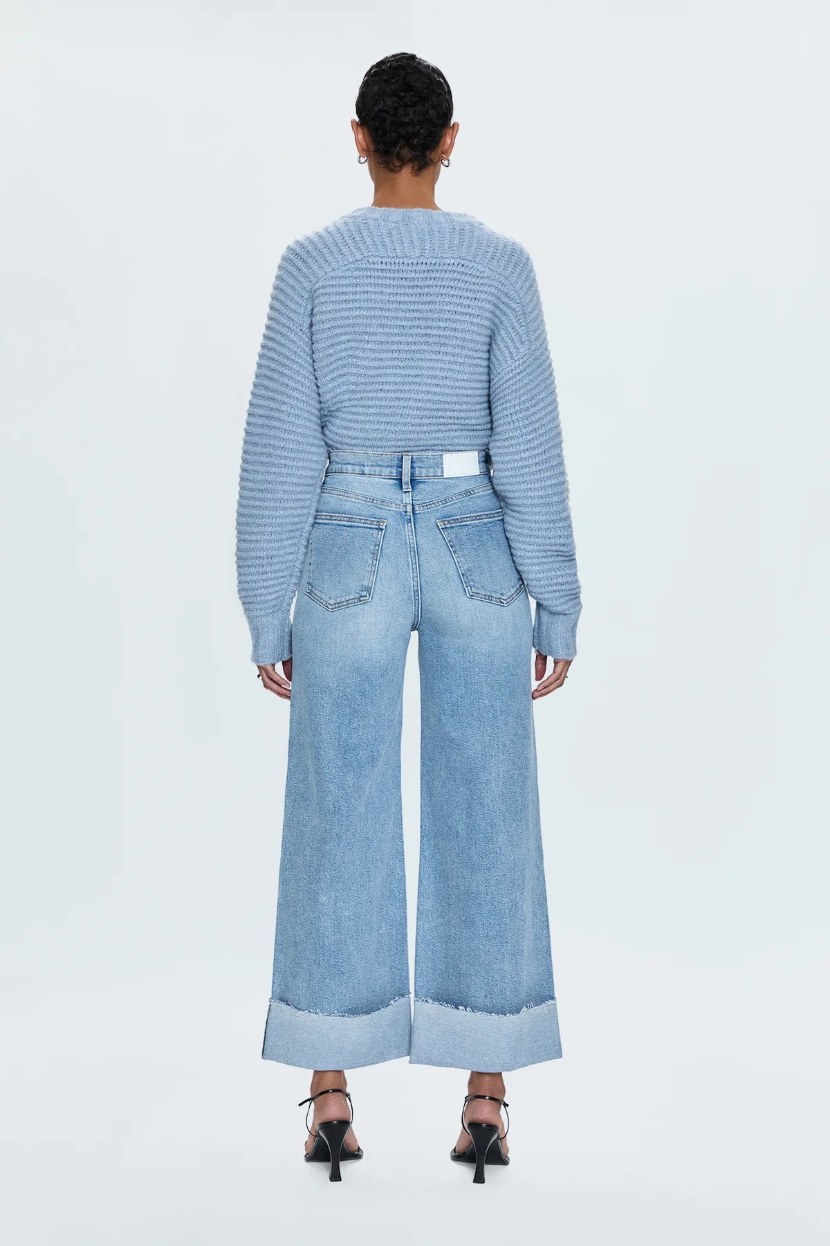 Pistola Lana High Rise Ultra Wide Cuffed Jean in Snowcat | Shop Eleanor