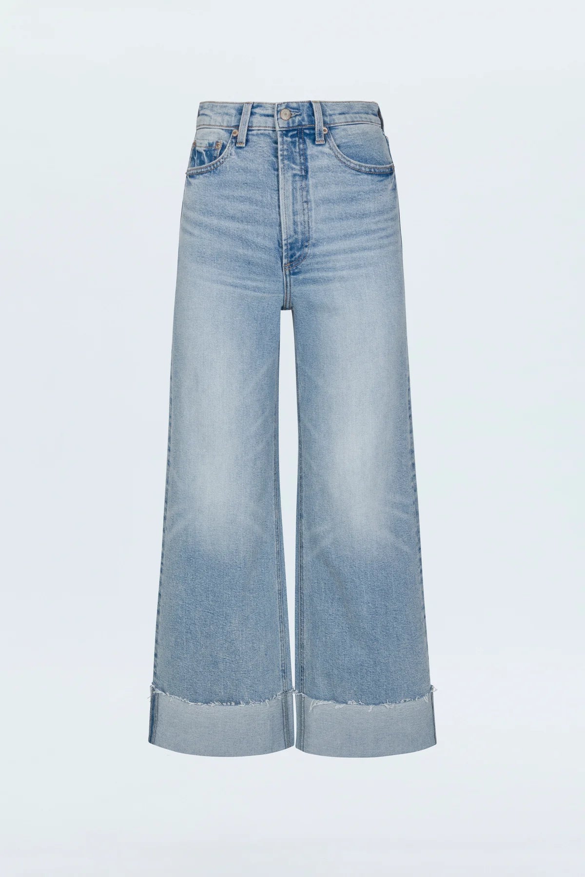 Pistola Lana High Rise Ultra Wide Crop Jean in Snowcat | Shop Eleanor
