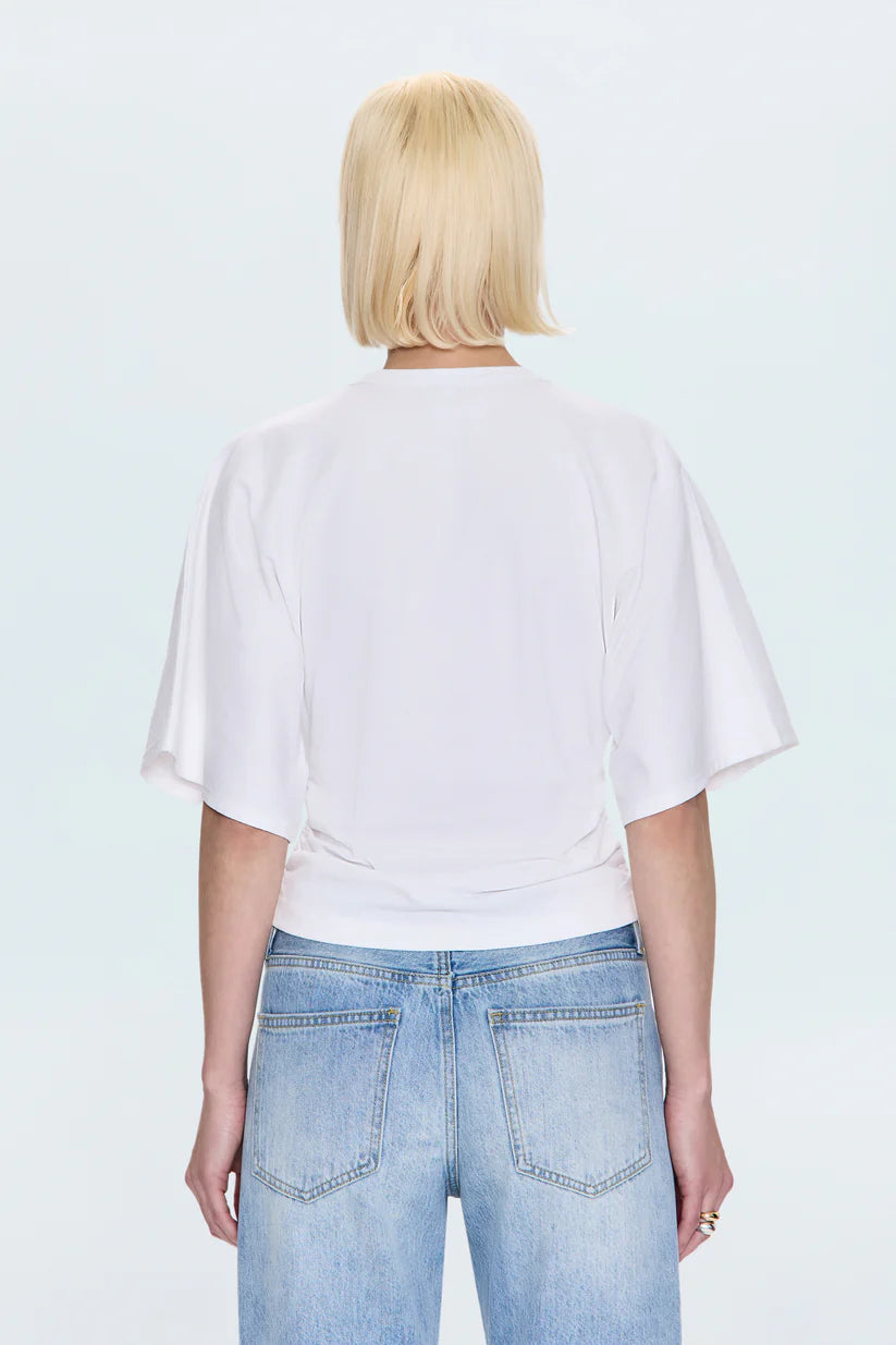 The Pistola Veronica Kimono Half Sleeve Fitted Waist Tee in White | Shop Eleanor - Women's Casual Clothing