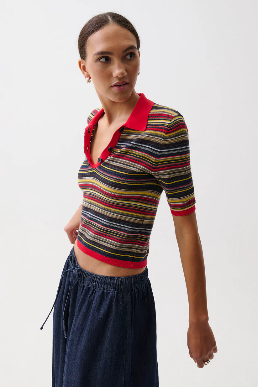 Pistola Ashlee Polo Sweater in Negroni Stripe | Shop Eleanor