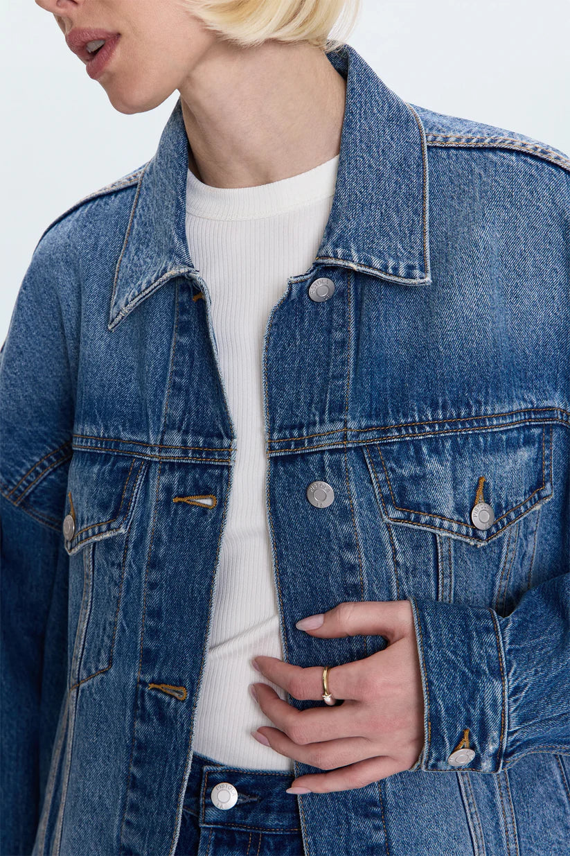 Pistola Harley Relaxed Denim Mid-wash Blue Jacket | Shop Eleanor - Women's Online Designer Clothing Boutique based in Louisville, CO