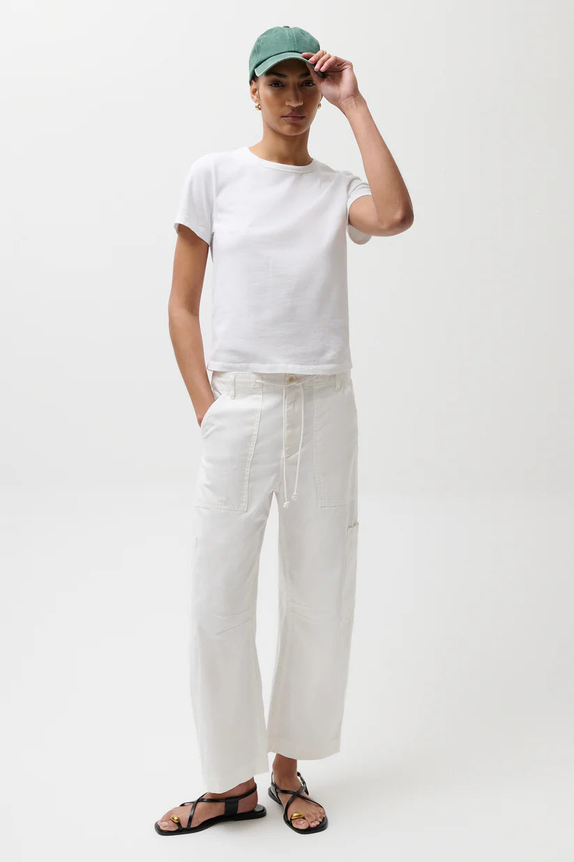 Pistola Sabrina Curved Utility Trouser in White | Shop Eleanor