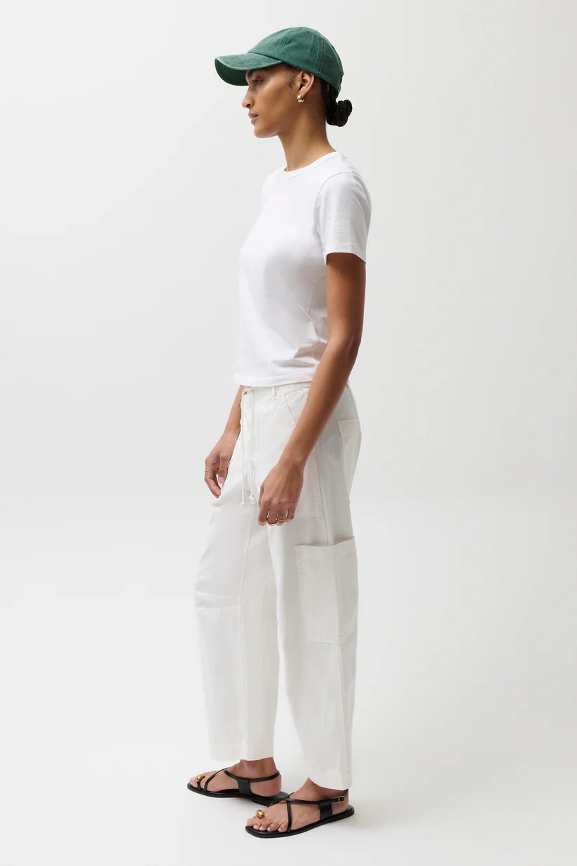 Pistola Sabrina Curved Utility Trouser in White | Shop Eleanor