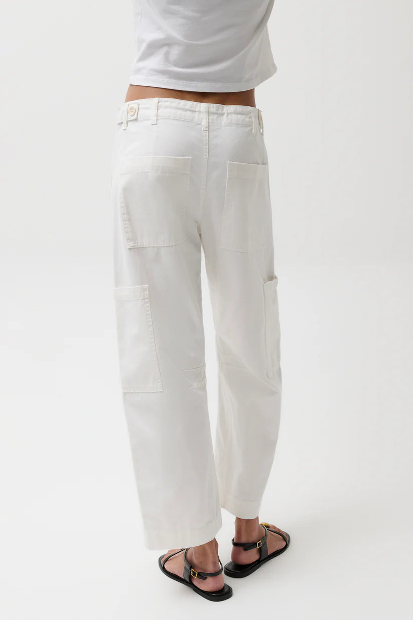 Pistola Sabrina Curved Utility Trouser in White | Shop Eleanor