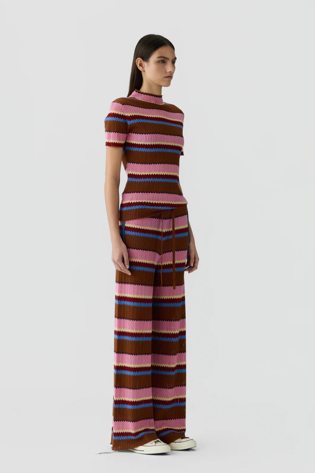 Guest in Residence Palazzo Top in Burnt Sienna Stripe | Shop Eleanor