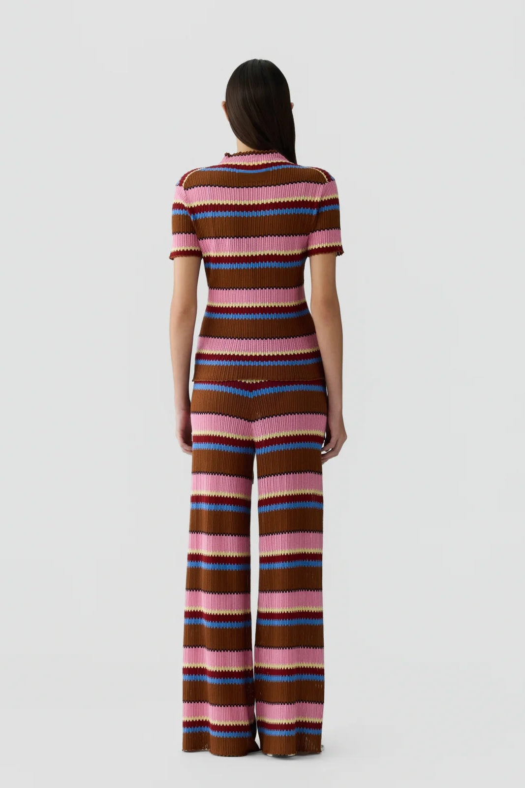 Guest in Residence Palazzo Top in Burnt Sienna Stripe | Shop Eleanor