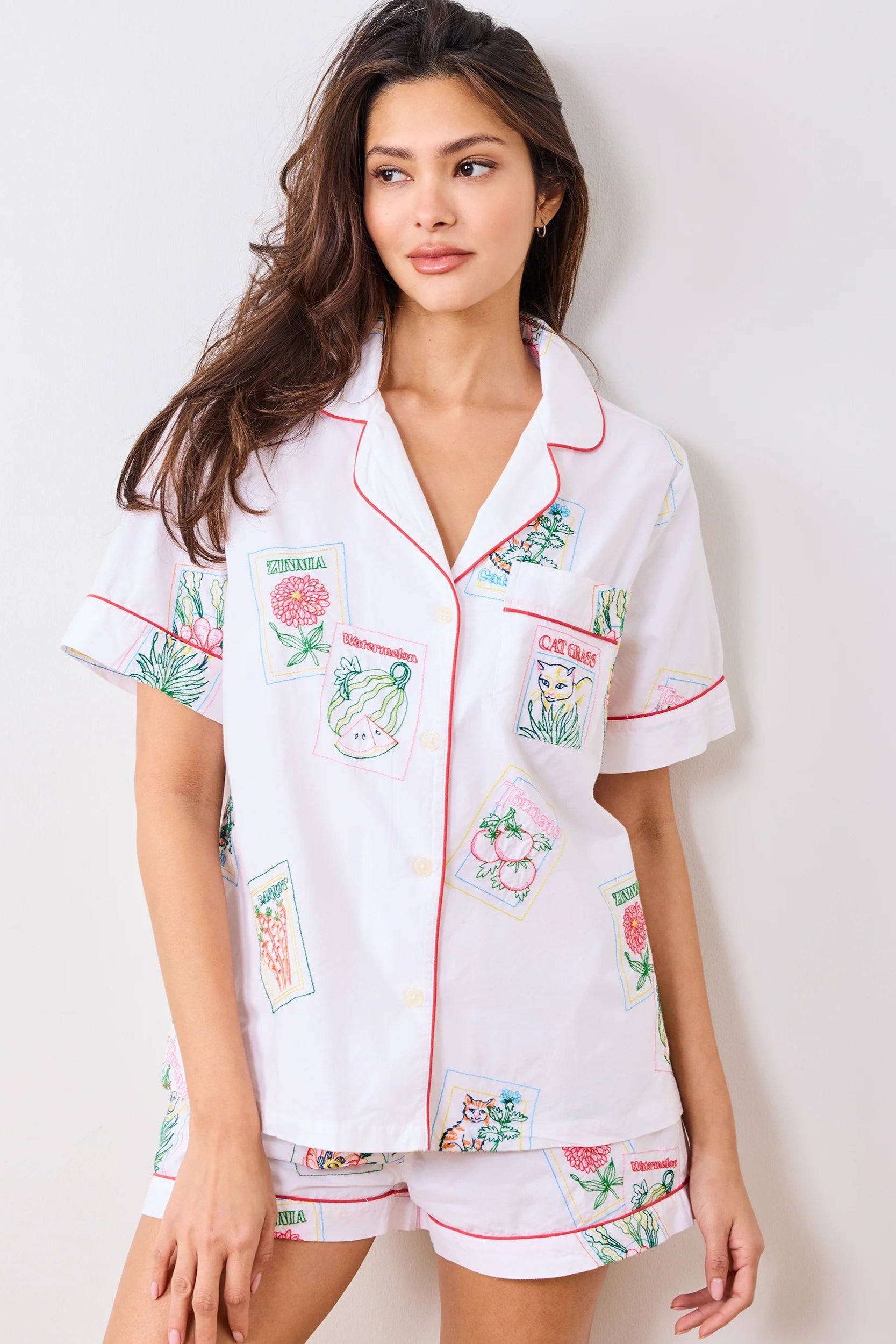 Printfresh Seed Packets White Short Sleeve PJ Set | Shop Eleanor - Women's Clothing