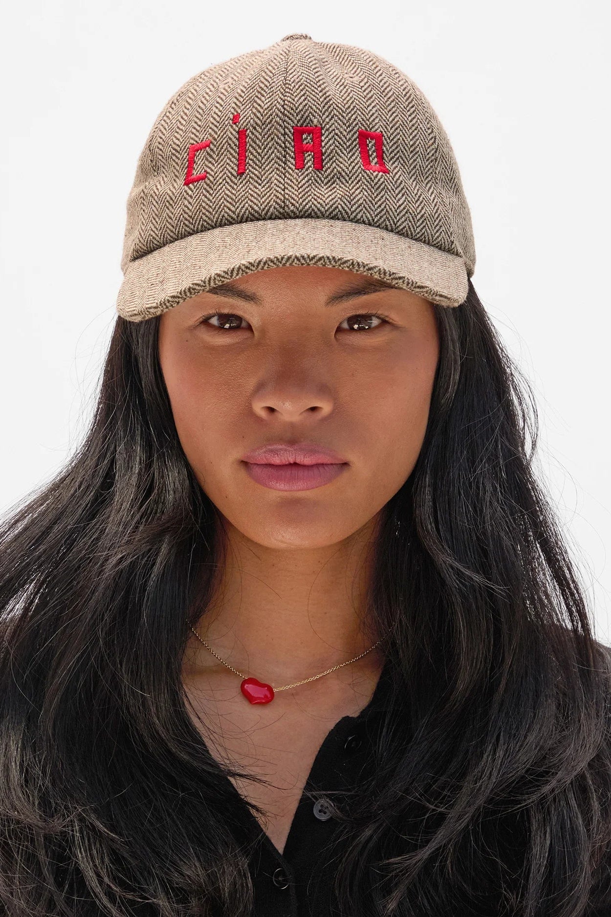 Clare V. Ciao Wool Herringbone Baseball Cap in Brown | Shop Eleanor - Women's Fall Headwear