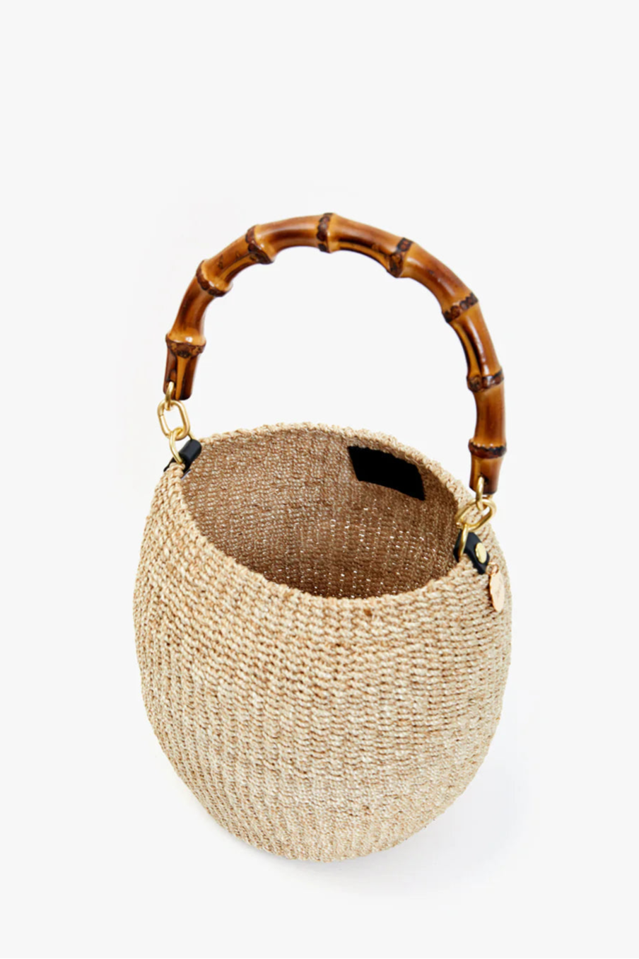Clare V. Pot de Miel Woven Straw Bag w/ Bamboo Handle in Cream | Shop Eleanor