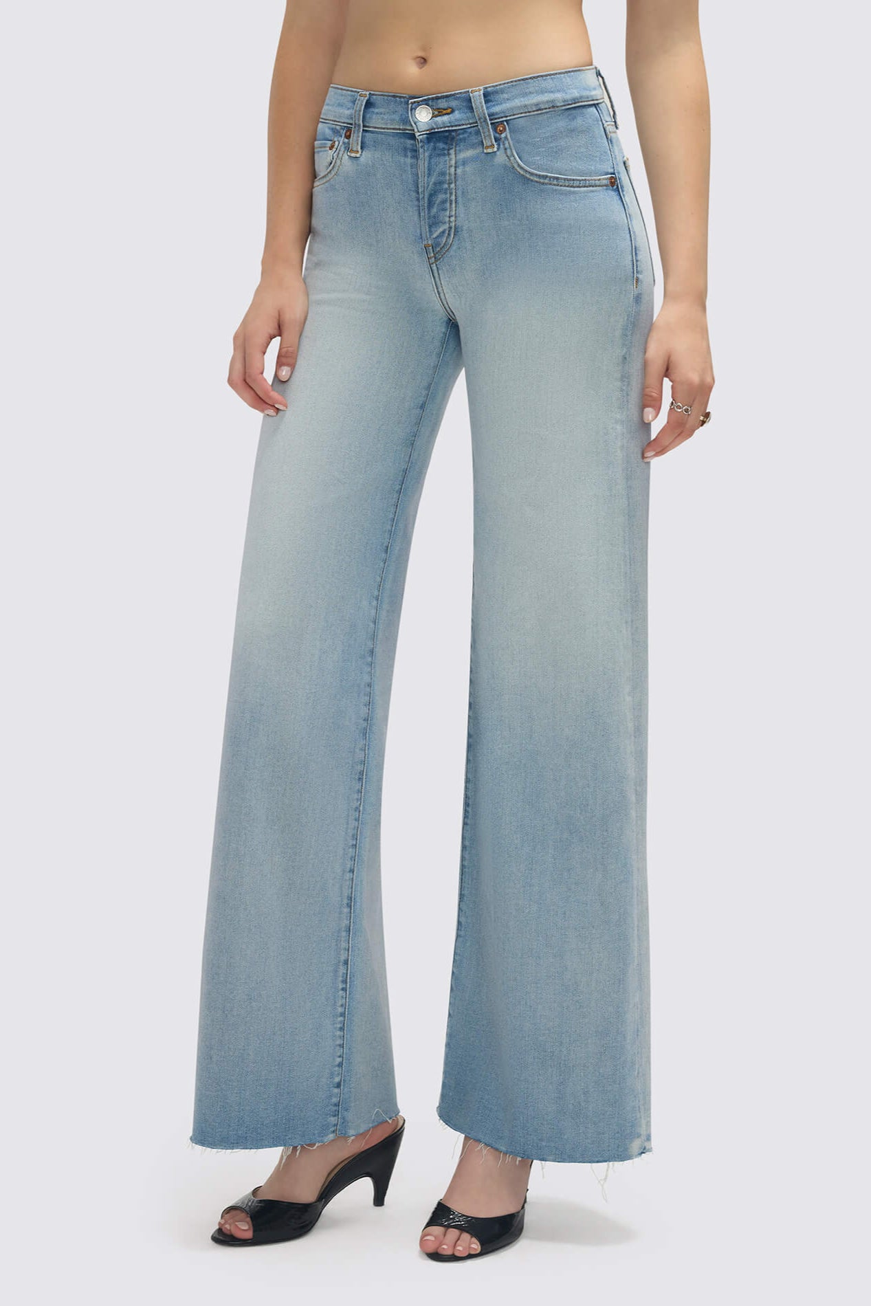 Re/Done Mid Rise Flared Palazzo Stretch Denim Jean | Shop Eleanor - Women's Online Designer Boutique