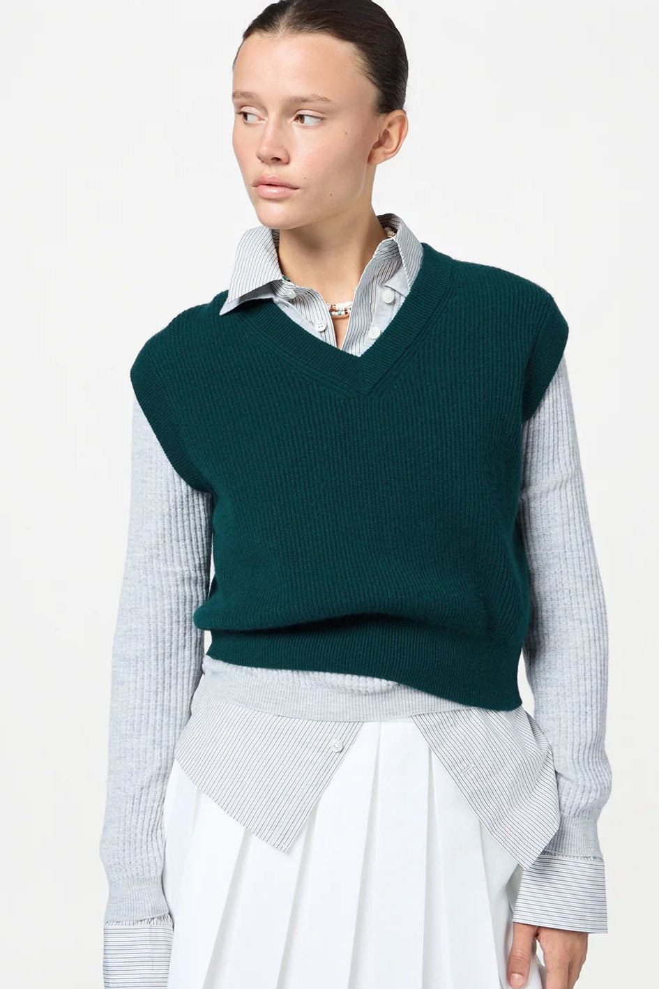 Guest in Residence Rib Vest in Holly | Shop Eleanor - Women's Luxury