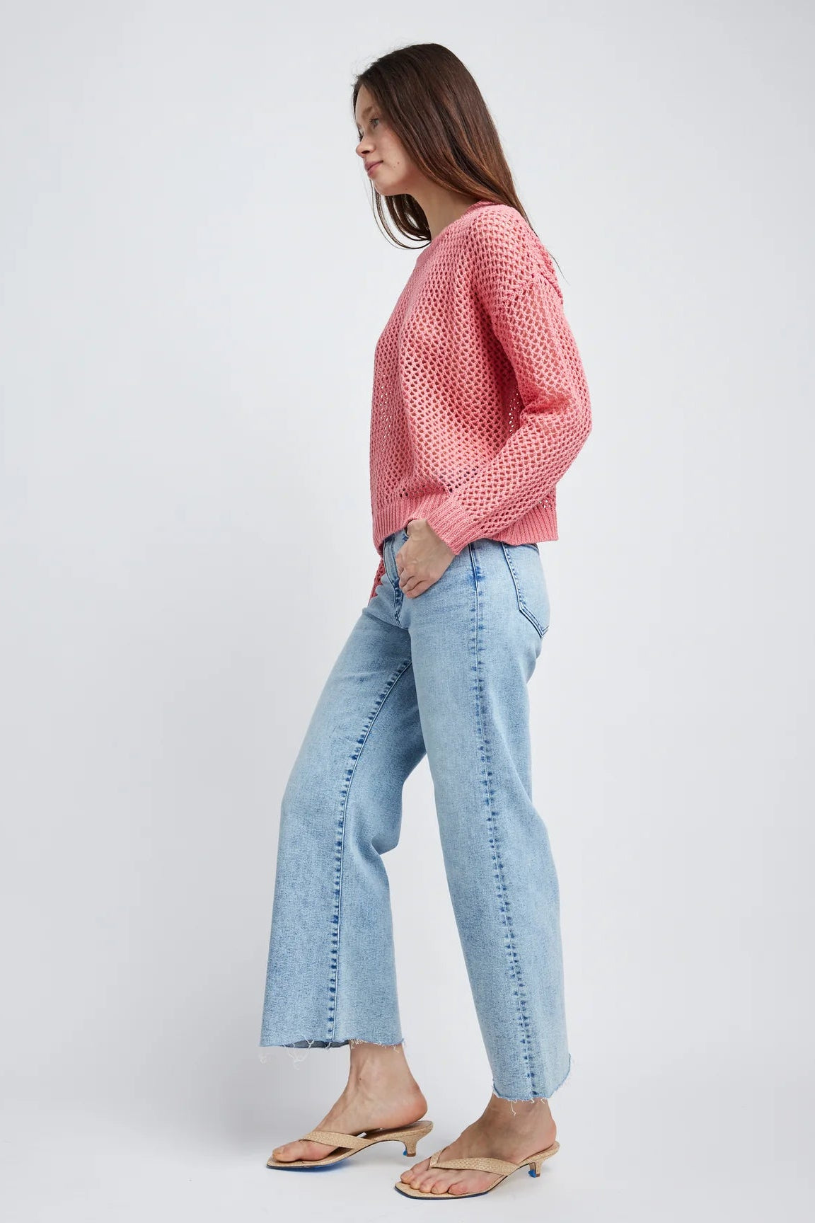 Self Contrast Alanna Sweater in Rose | Shop Eleanor - Women's Spring Knitwear
