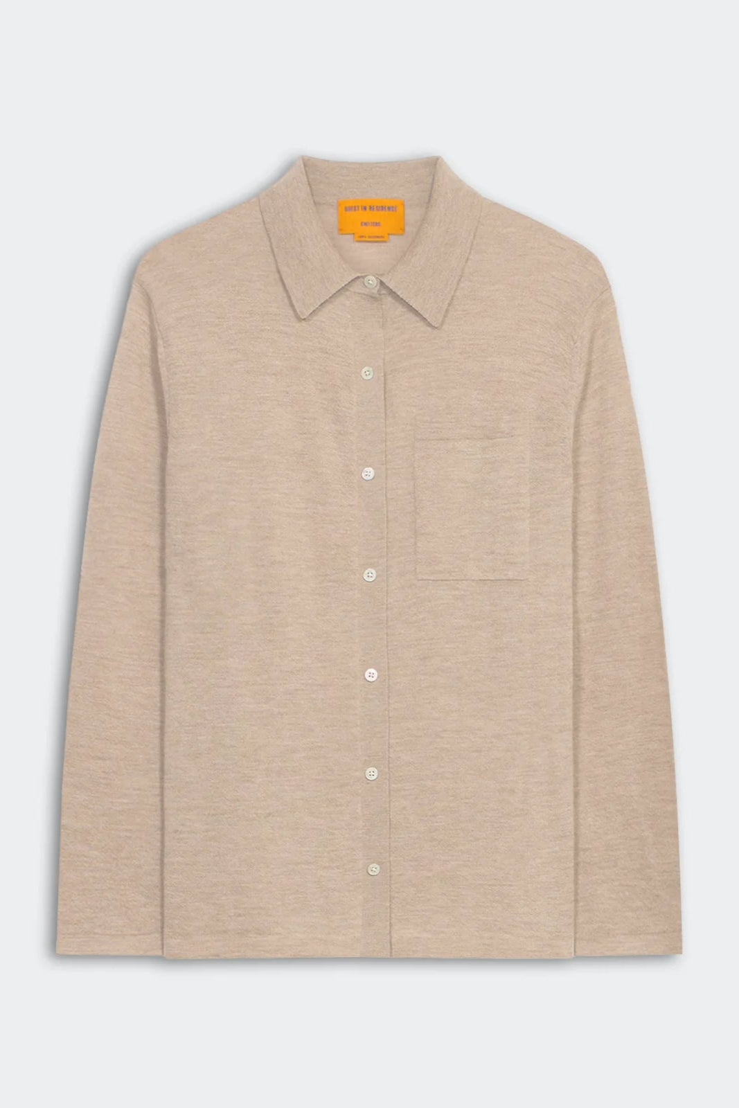 Guest in Residence Collared Cashmere Button-down Shirt in Taupe Beige | Shop Eleanor - Women's Designer Clothing Boutique in Louisville, CO