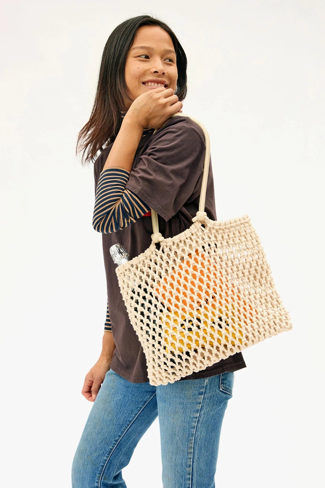 The Clare V Sandy Tote in Natural | Shop Eleanor