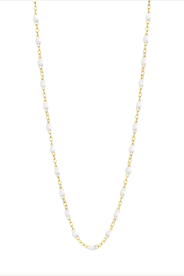 Classic Gigi Necklace in White - 17.7"