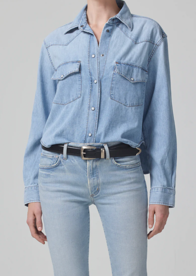 The Citizens of Humanity Cropped Western Shirt in Pharos