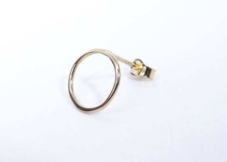 The Circle Stud in 14k Gold from Talisman Jewelry 