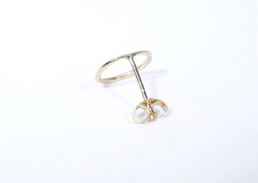 The Circle Stud in 14k Gold from Talisman Jewelry 