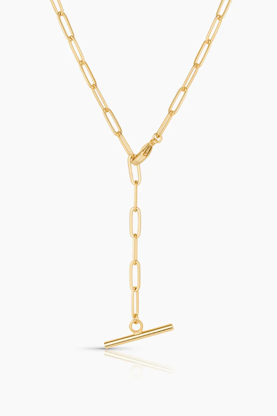 The THATCH Natalie Lariat Plated Necklace in Gold