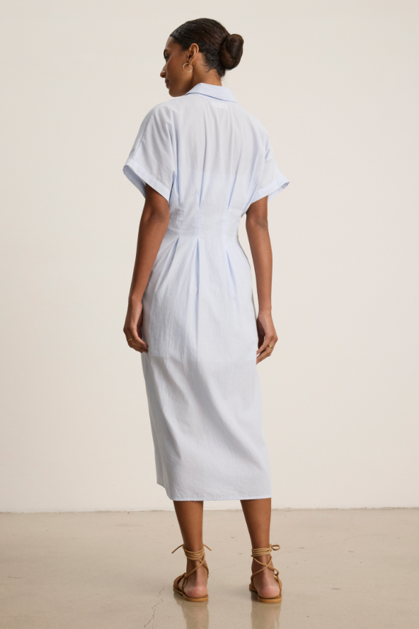 The Velvet Riley Dress in Blue Stripe | Shop Eleanor