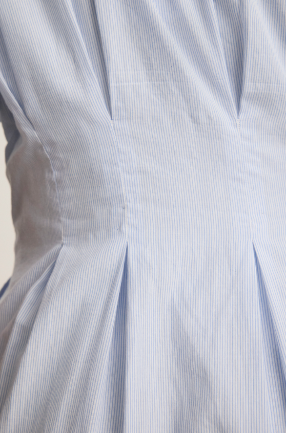 The Velvet Riley Dress in Blue Stripe | Shop Eleanor