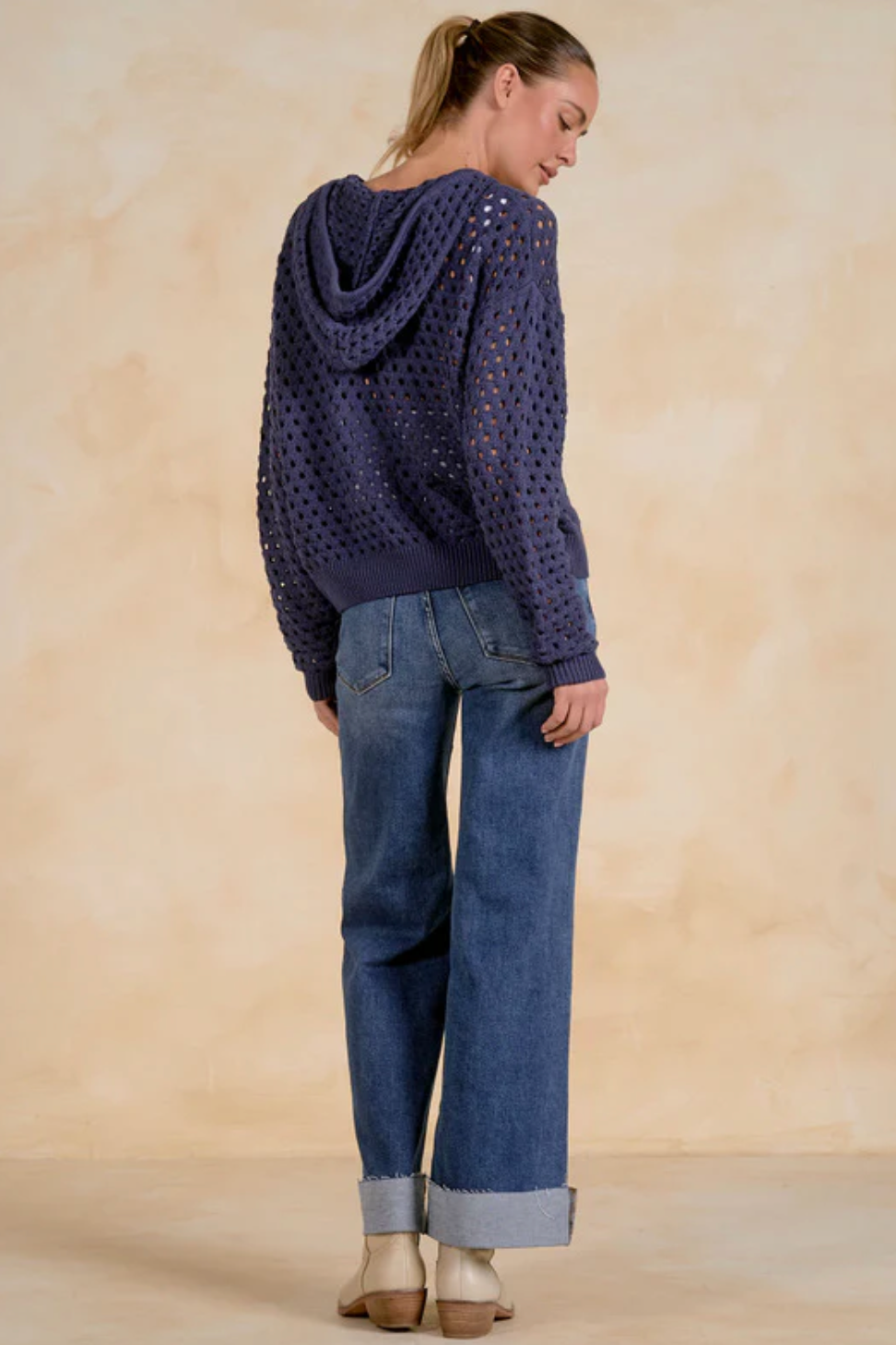 The Elan Zip Sweater in Navy | Shop Eleanor