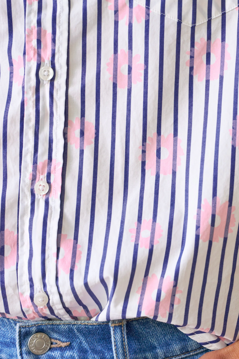 The Frank & Eileen Eileen in Pink Flower with Stripes | Shop Eleanor