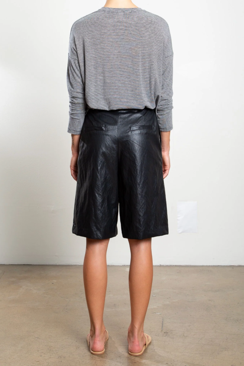 The Pharaoh Inez Faux Leather Short in Black | Shop Eleanor