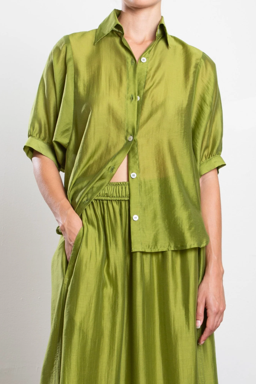 The Pharaoh Claude Shirt in Gossamer Lime | Shop Eleanor